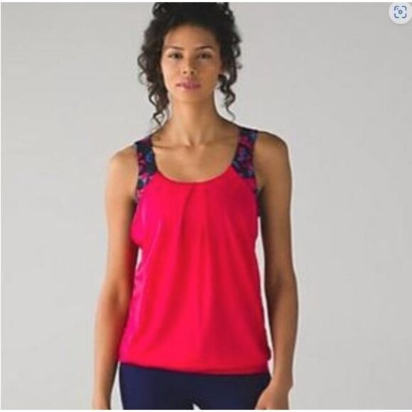 Lululemon Nouveau Limits Tank Top 2 In 1 Sports Bra Strappy Draped Size 4 - Picture 2 of 14
